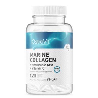 Marine-Kollagen 550mg + Hyaluronsyra + Vitamin-C 120-kapslar